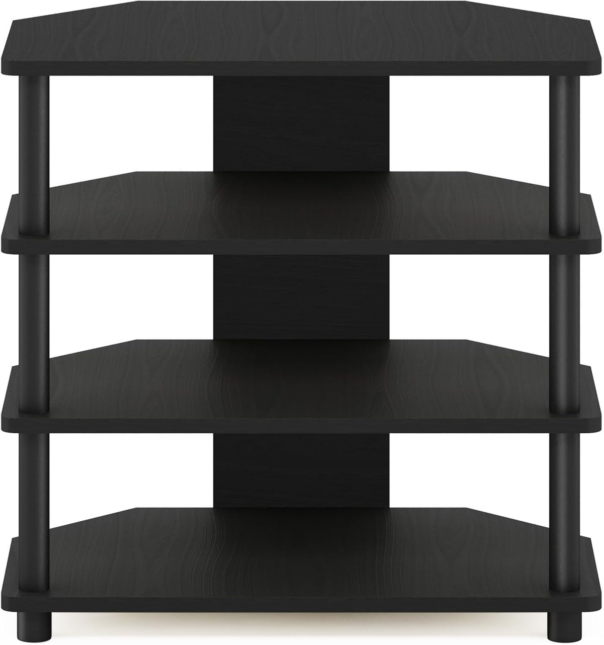 Turn-N-Tube Easy Assembly 4-Tier Petite Entertainment Center / TV Stand / TV Unit / TV Desk, Blackwood