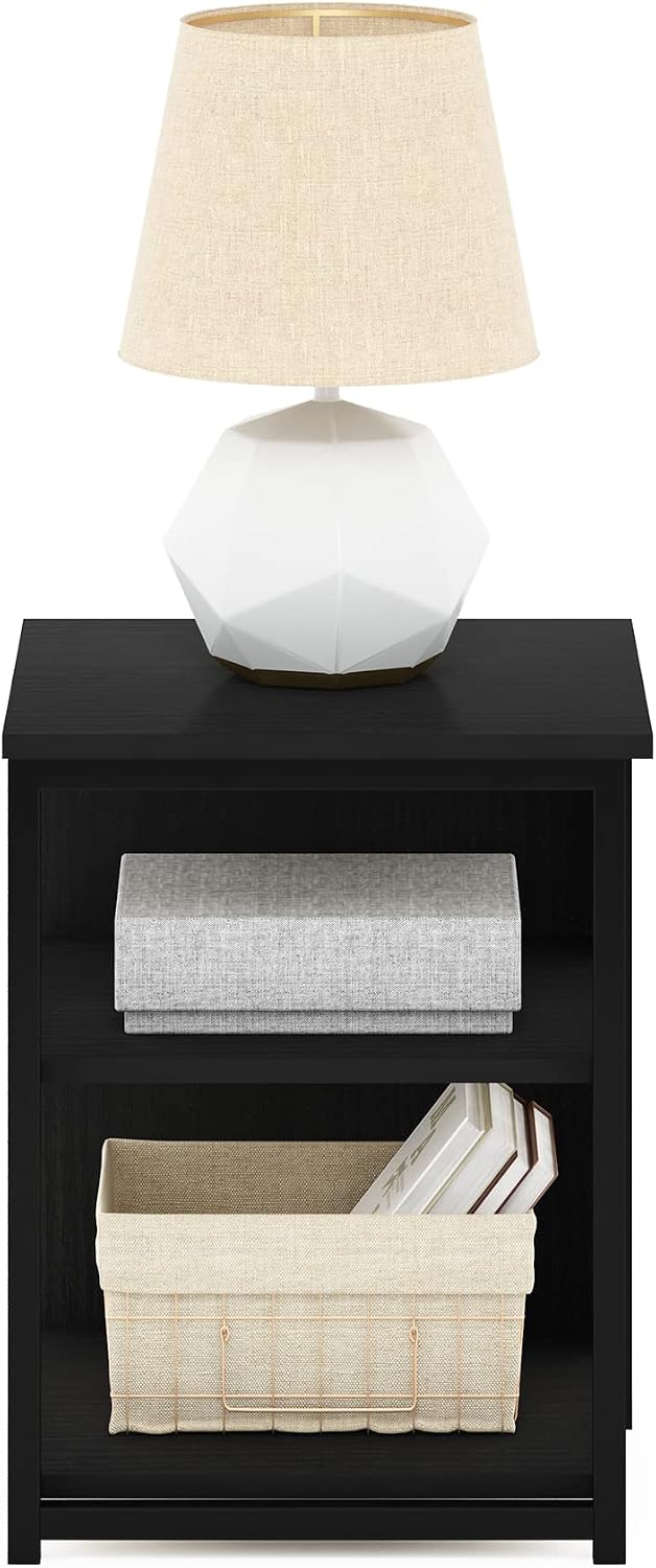 Camnus 3-Tier Metal Frame Side Table, Open Shelf, Dark Americano