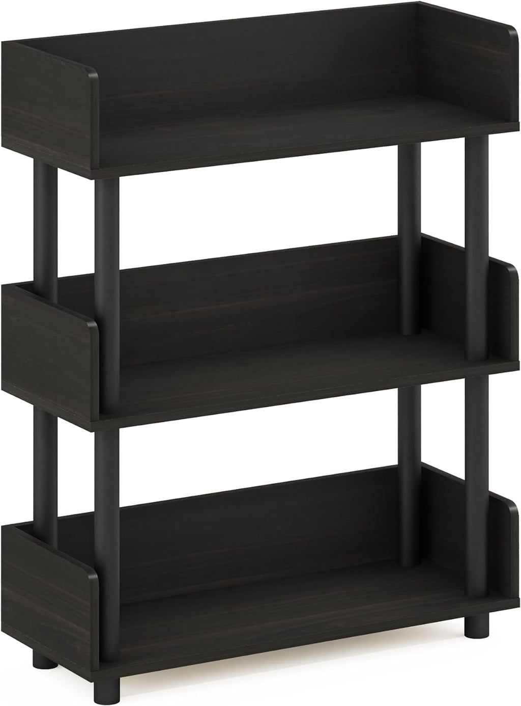 Turn-N-Tube Book Shelf, 3-Tier Bookshelf, Bookcases, Espresso