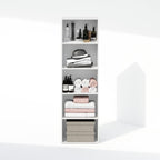 Reed Closet Organizers and Storage, 5-Tier Closet Organizer, Open Shelf Closet Storage, for Wardrobe, Bedroom, Living Room, White