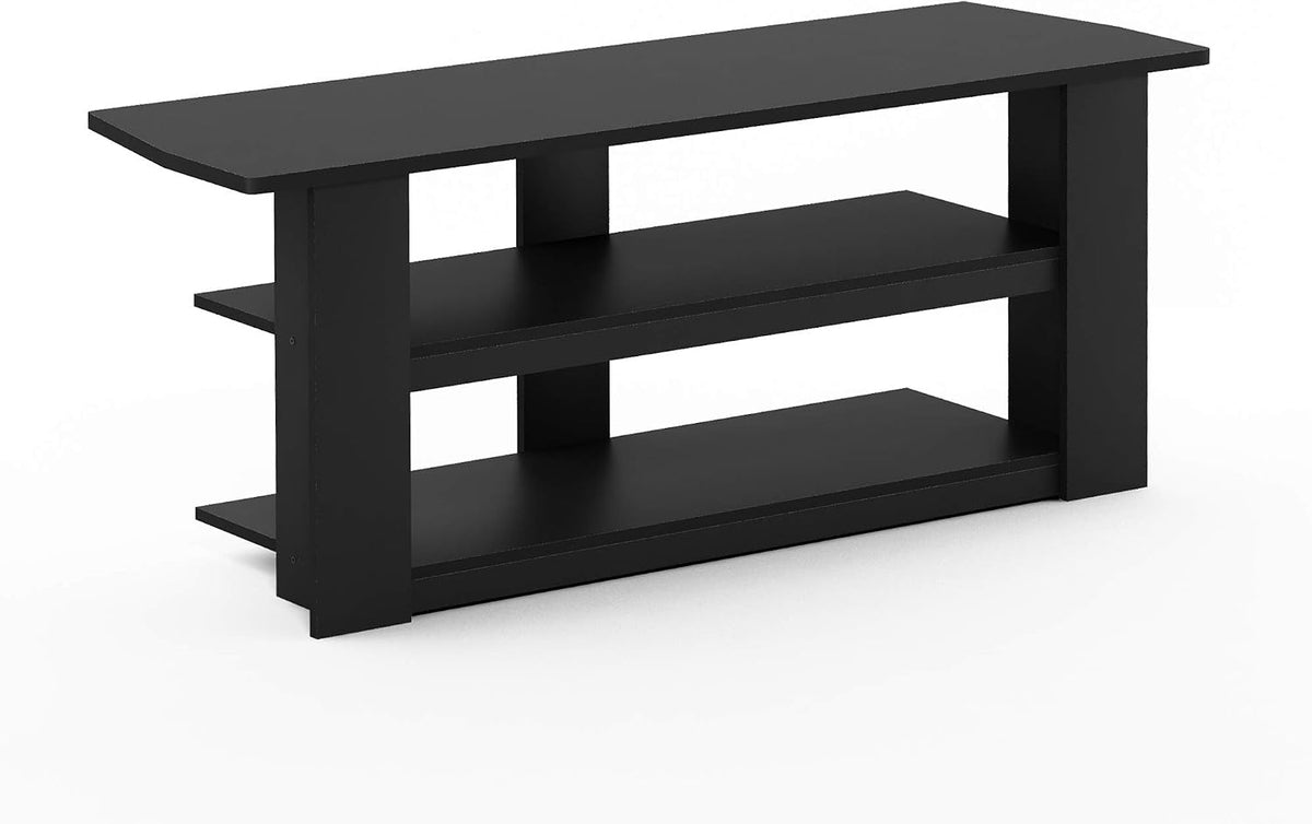 PARSONS TV Stand, 3-Tier Entertainment Center with Storage Shelf, Open Frame TV Console for TV up to 50 Inch, for Living Room, Bedroom, Black