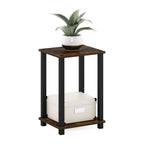 Simplistic Set of 2 Toolless 2-Tier Side Tables, French Oak