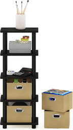Turn-N-Tube Toolless 4-Tier Storage Shelves, Espresso