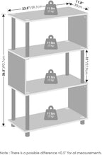 Reed 4-Tier Geometric Book Shelf with Open Shelf, Espresso