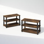 Turn-S-Tube Storage Shelves Set of 2, 3-Tier Stackable Standing Shelf, Open Corner Shelf, for Organization and Storage, Living Room, Garage, Home Office, Amber Pine