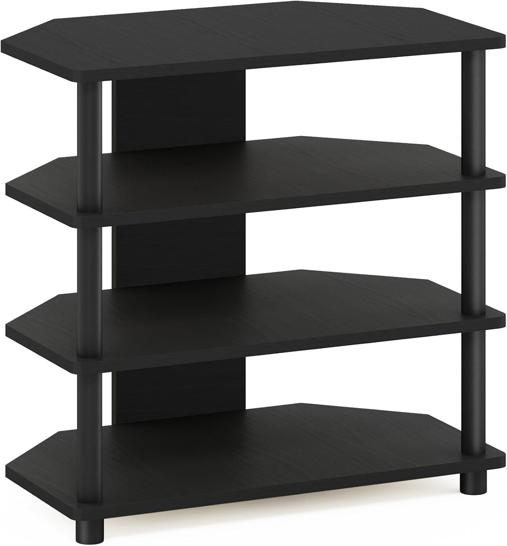 Turn-N-Tube Easy Assembly 4-Tier Petite Entertainment Center / TV Stand / TV Unit / TV Desk, Blackwood