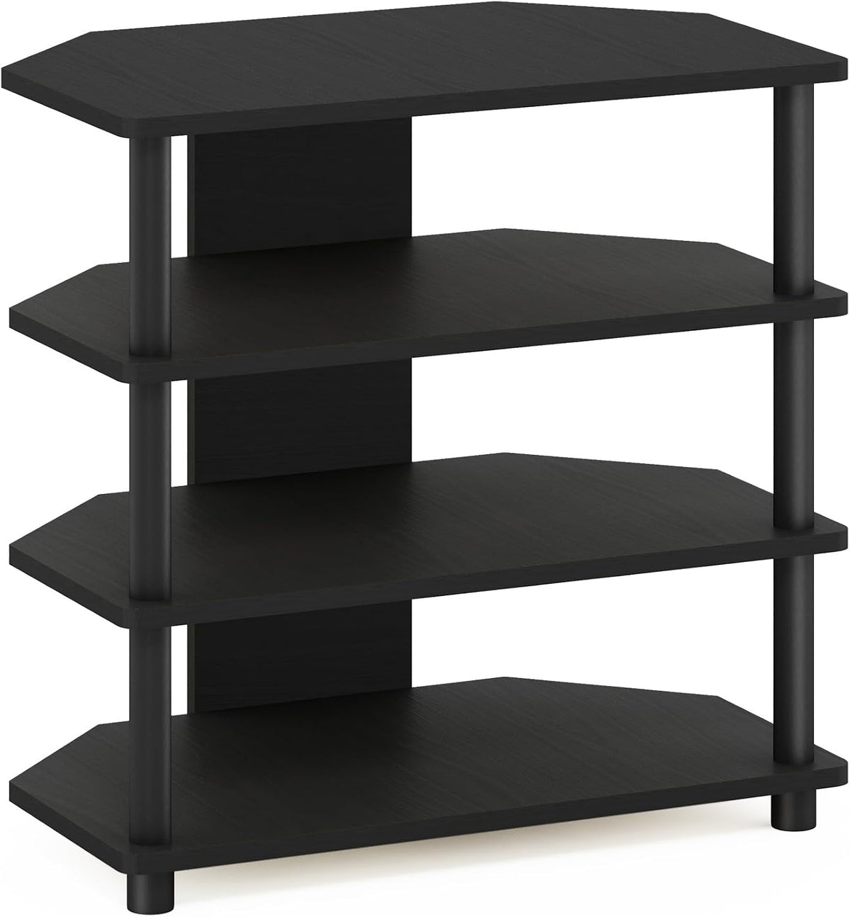 Turn-N-Tube Easy Assembly 4-Tier Petite Entertainment Center / TV Stand / TV Unit / TV Desk, Blackwood