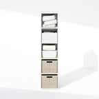 Reed Closet Organizers and Storage, 5-Tier Closet Organizer, Open Shelf Closet Storage, for Wardrobe, Bedroom, Living Room, White