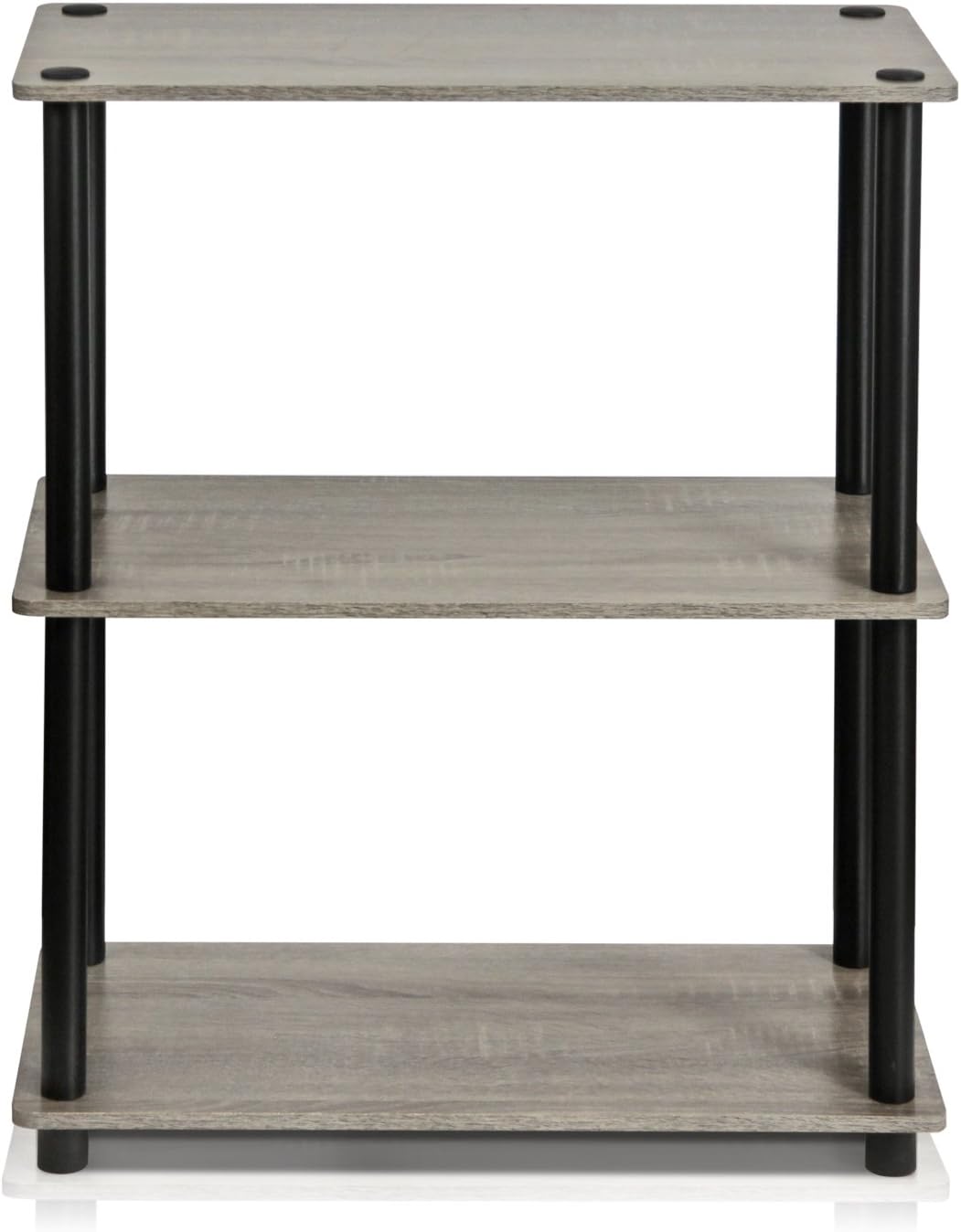 TURN-N-TUBE Storage Shelves, 3-Tier Book Shelf, Corner Shelf, Toolless Open Shelves, for Organization and Storage, Living Room, Garage, Home Office, French Oak