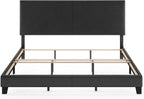 Pessac PU Leather Upholstered Platform, King, Black