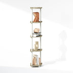 Turn-N-Tube Storage Shelves, 5-Tier Book Shelf, Corner Shelf with Open Shelves, Toollesss Assembly, for Organization and Storage, Living Room, Home Office, Hallway, Bedroom, Light Oak