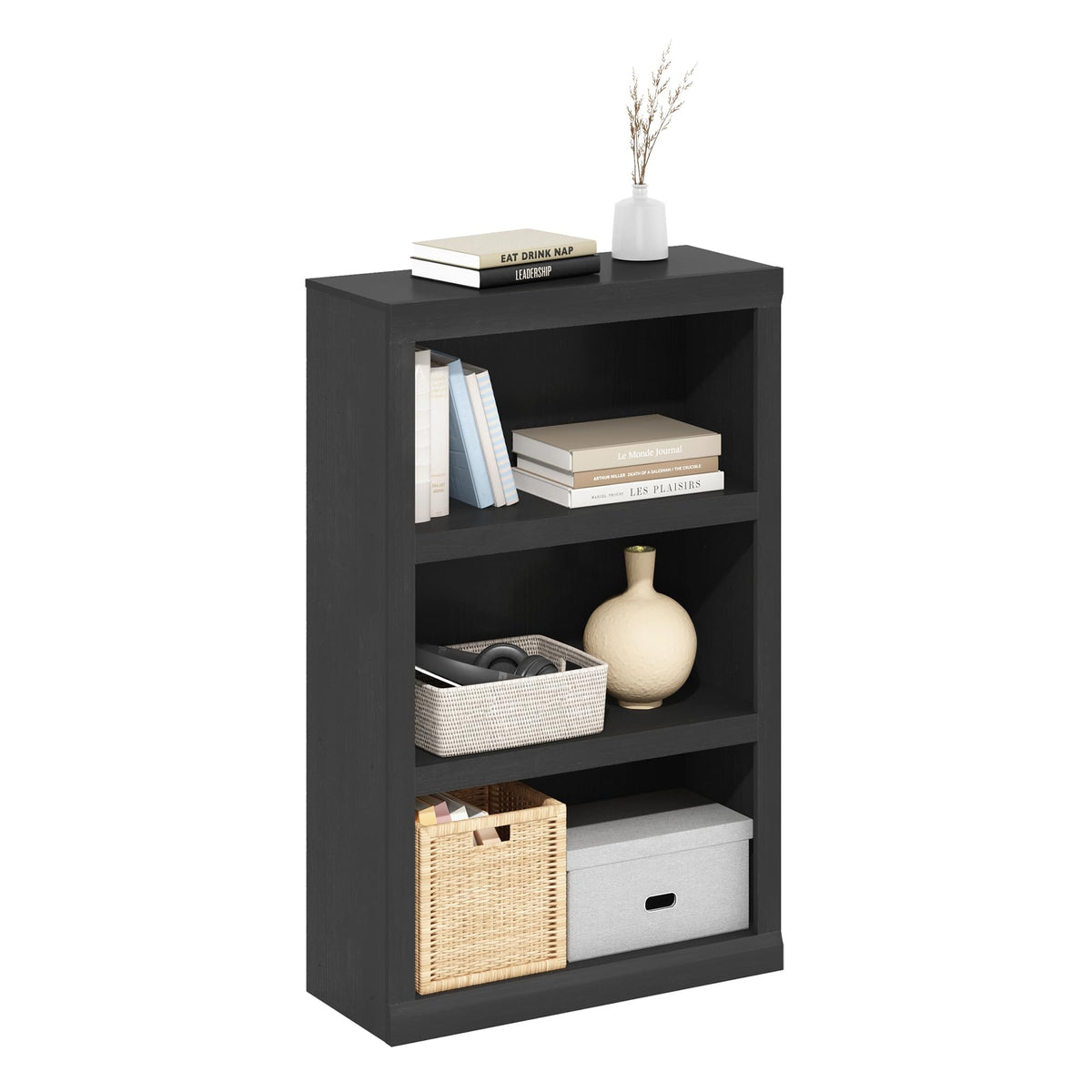 4-Tier Book Shelf, Open Shelves Bookshelf, Light Blue/White