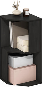 ECON Corner Shelf, 2-Tier Corner Book Shelf, Standing Storage Shelves, Cube Display Rack, Bookshelf, for Organization and Storage, Living Room, Home Office, Espresso