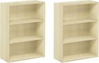PASIR Set of 2 3-Tier Book Shelf, Steam Beech