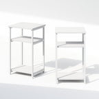 Simplistic Night Stand Set of 2, 3-Tier Open Shelf Design Nightstand with Metal Frame, Bedside Table, End Table, Side Table, for Bedroom, Closet, White