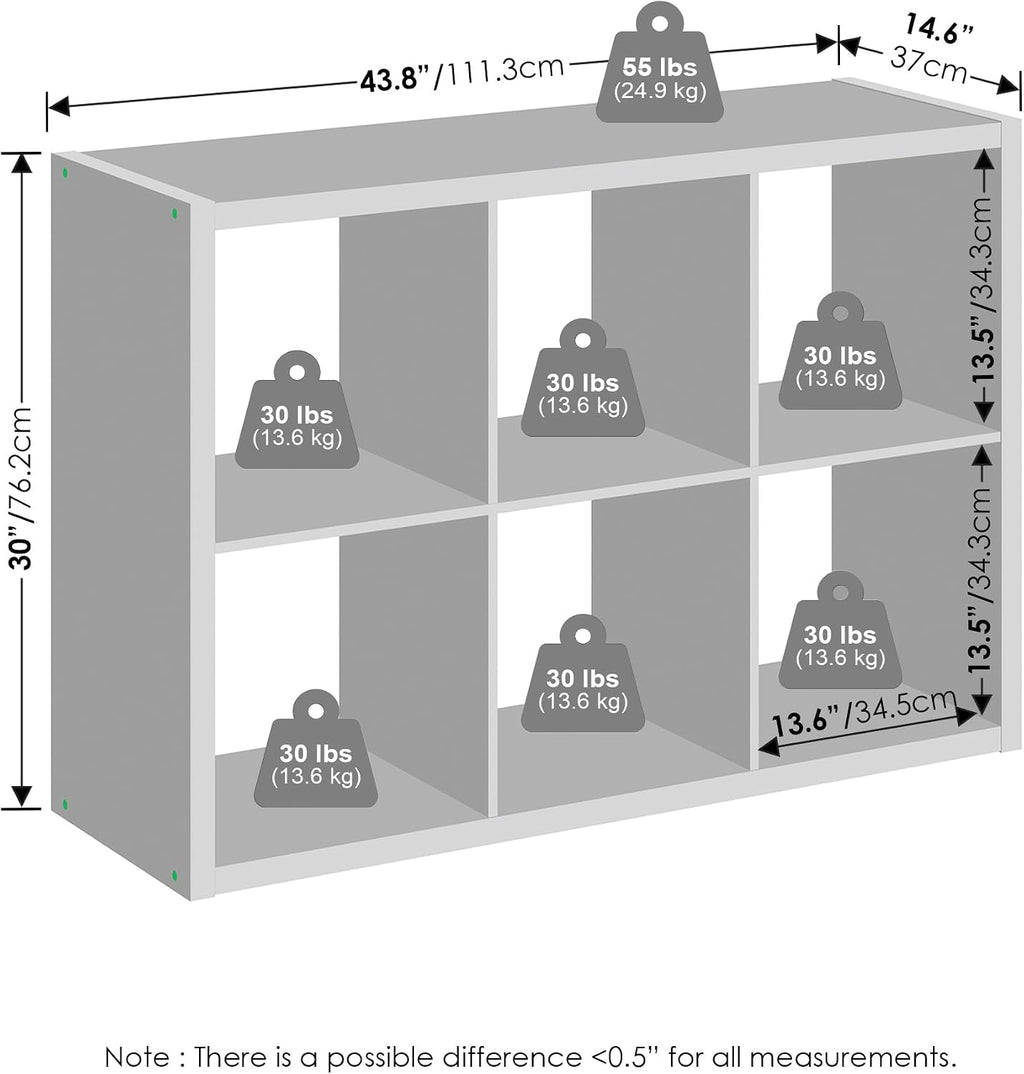 Cubic Extra Thick 6-Cube Closet Organizers and Storage, Light Grey