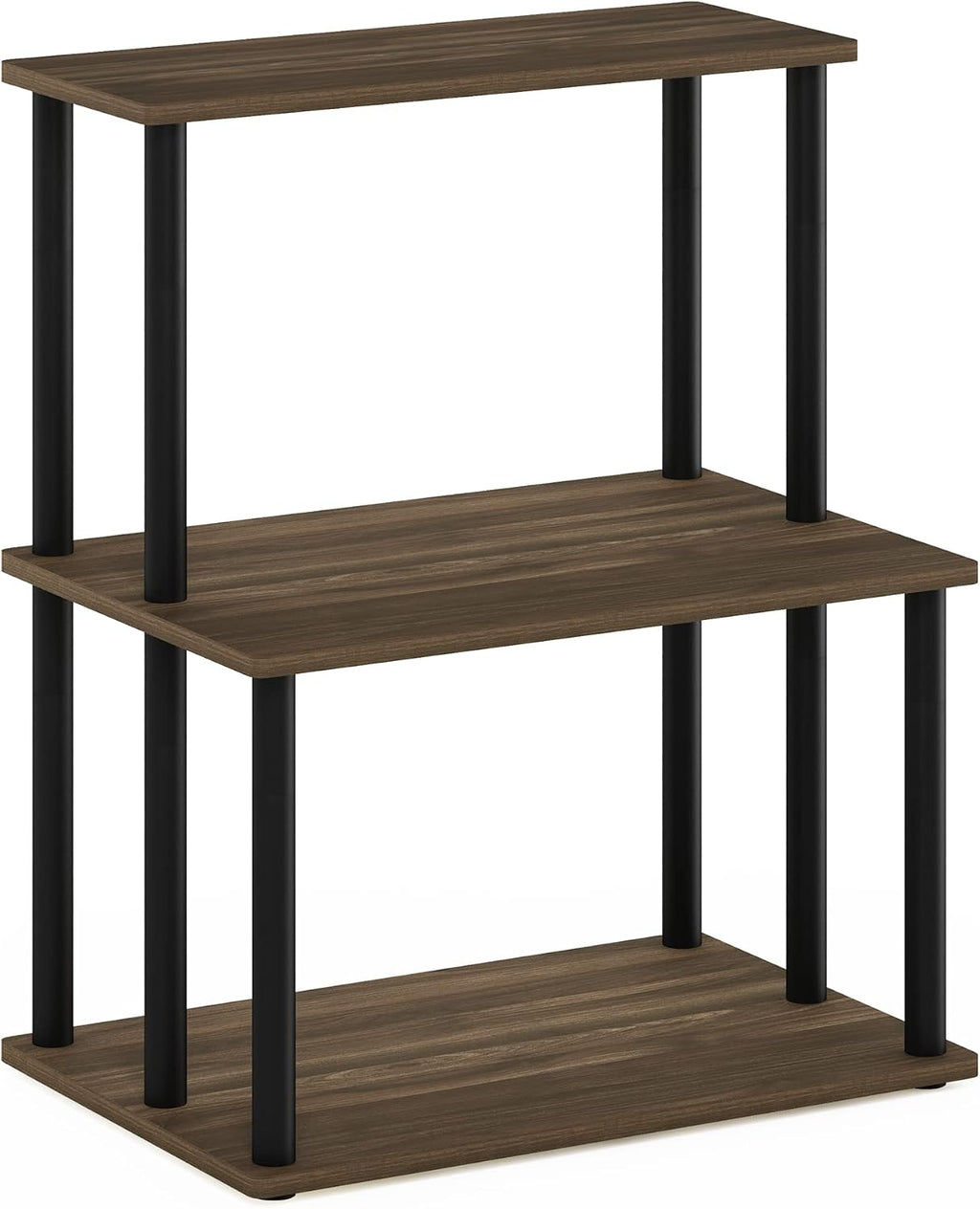 Turn-N-Tube 3-Tier Toolless Kitchen Storage Shelf, Columbia Walnut/Black