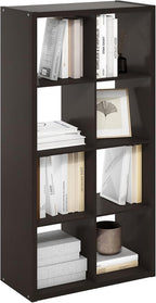 CUBICLE 8-Cube Book Shelf, Extra Thick Frame Bookshelf, Dark Oak