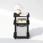 TURN-N-TUBE Toolless 3-Tier Night Stand, Nightstand, Black