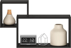 Rossi Interweave Wall Mount Floating Decorative Shelf, Set of 2, Espresso