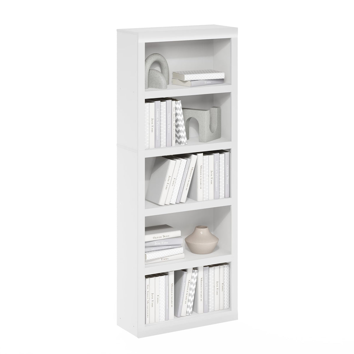 4-Tier Book Shelf, Open Shelves Bookshelf, Light Blue/White