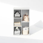 Reed Closet Organizers and Storage, 5-Cube Reversible Closet Shelves, Closet Organization Shelf, 9.4 x 19.5 x 31.5, for Bedroom, Closet, White