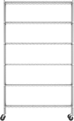 Wayar Metal Storage Shelf Rack, 6 Tiers, 48-Inch Taller, Stainless Steel