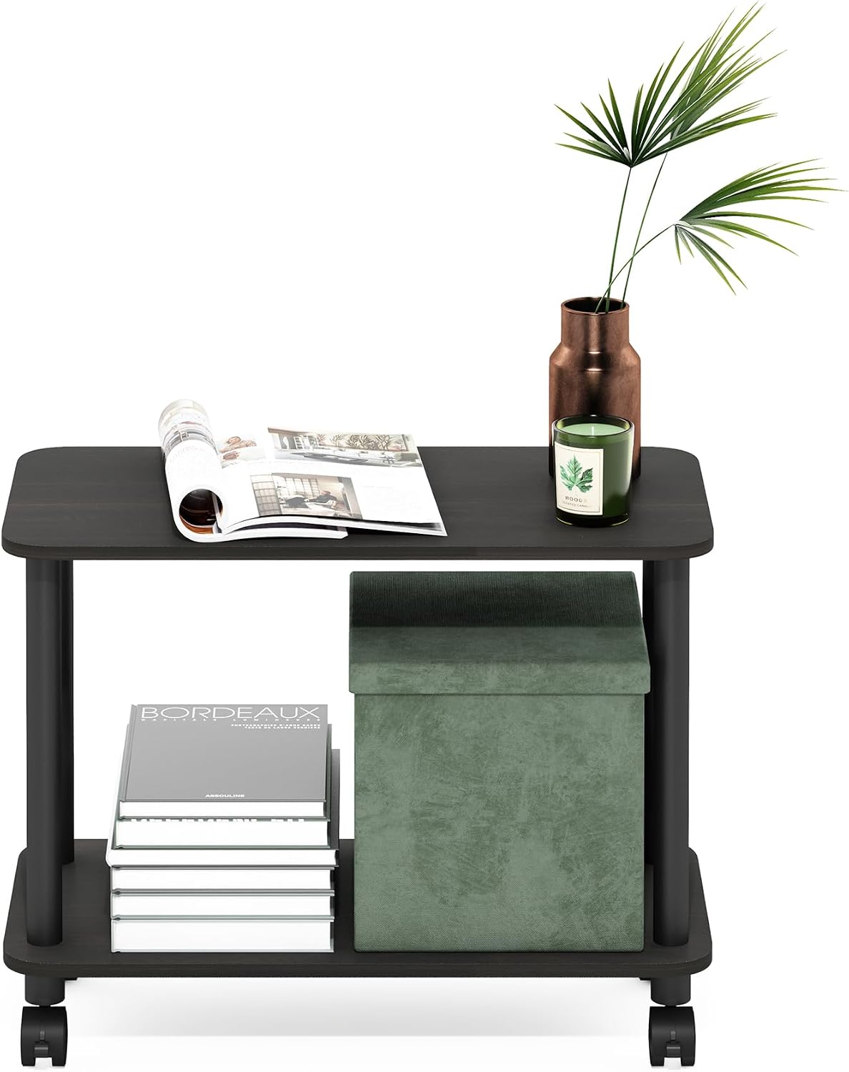 Turn-N-Tube Toolless 2-Tier Book Cart, Espresso