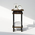 Turn-N-Tube Tall Nightstand with Bin, 1-Pack, Plastic Poles, Columbia Walnut/Black/Dark Brown