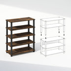 Turn-S-Tube Storage Shelves Set of 2, 3-Tier Stackable Standing Shelf, Open Corner Shelf, for Organization and Storage, Living Room, Garage, Home Office, Amber Pine
