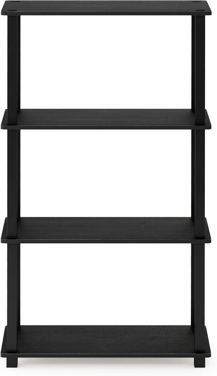 TURN-S-TUBE Toolless 4-Tier Storage Shelves, Book Shelf, Americano