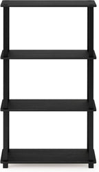 TURN-S-TUBE Toolless 4-Tier Storage Shelves, Book Shelf, Americano