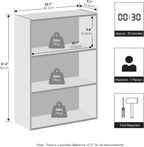 Reed Closet Organizers and Storage, 3-Tier Reversible Closet Shelves, Closet Organization Shelf, 9.7 x 23.7 x 31.5, for Bedroom, Closet, Plain White