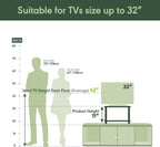 Turn-N-Tube TV Riser Stand, 2-Tier Small Elevated No Tools TV Stand, Console for TV up to 32 inch, 15.8 x 23.8 x 11, for Living Room, Bedroom, White