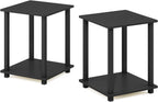 Simplistic Set of 2 Toolless Living Room Table Set, Americano