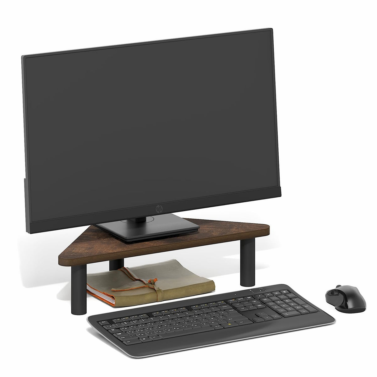 TURN-N-TUBE Monitor Stand Riser, 23.6" Wide Rectangle Monitor Riser, Laptop Stand for Desk, Office Desktop Accessories Organizers, Toolless Assembly, For Study Room, Dorm, White