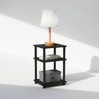 JUST Toolless 3-Tier Night Stand, Open Storage, Americano