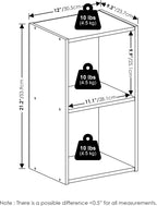 PASIR Book Shelf, 2-Tier Modern Bookshelf, Open Shelves Bookcase 9 x 12 x 21, Easy Assembly, for Living Room, Bedroom, Home Office, Green/White