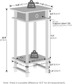 Turn-N-Tube Tall Nightstand with Bin, 1-Pack, Plastic Poles, Amber Pine/Black