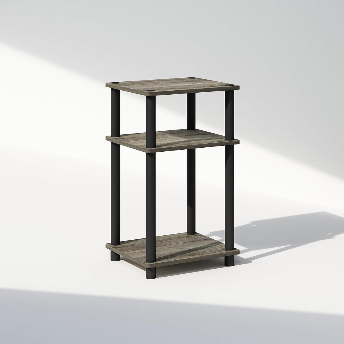 JUST Toolless 3-Tier Night Stand, Open Storage, French Oak