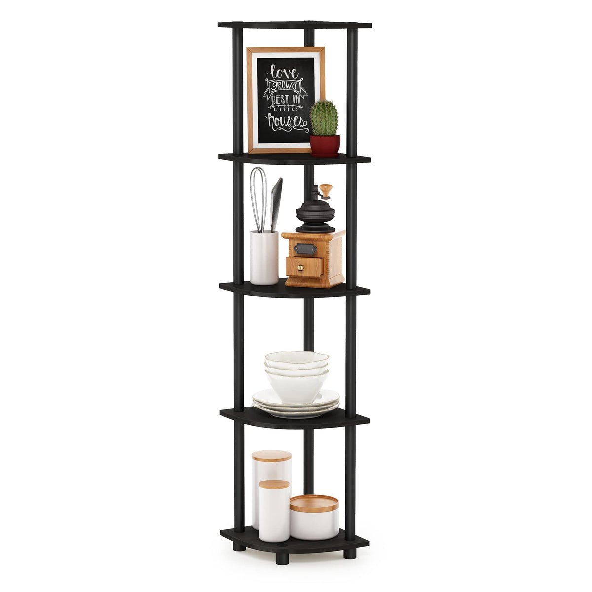 99152BE/WH/IV 3-Tier Go Green Multipurpose Storage Rack Shelving Unit Bookshelf Cabinet with 2 Bins, Beech Finish