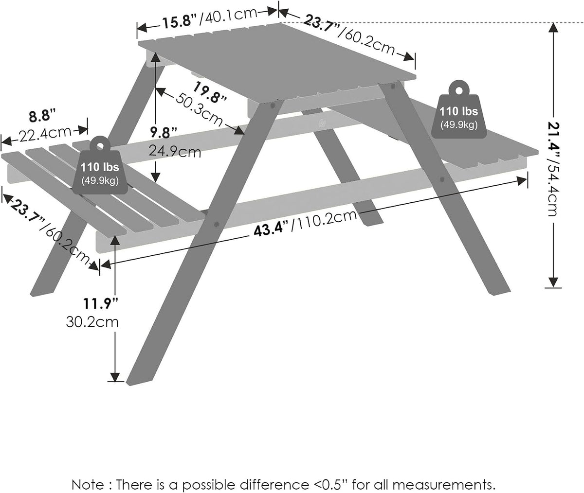 TIOMAN Plant Stand Outdoor, 3-Tier Ladder Plant Shelf, Tiered Plant Stand Indoor, Outdoor, Patio, Garden, Balcony, Natural