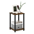 Turn-N-Tube Side Table Set of 2, 2-Tier Stackable Modern End Table with Open Shelf, Toolless Night Stand, Bedside Table, for Living Room, Bedroom, White