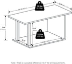 Basic 2-Tier Modern Coffee Table with Open Shelf, White