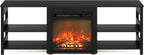 CLASSIC Fireplace 3-Tier TV Stand for TV up to 70 Inch, Americano