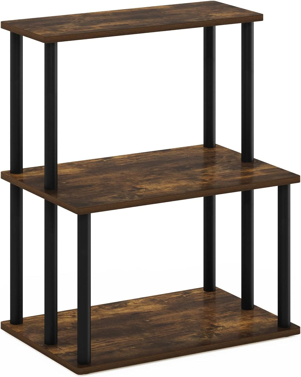 Turn-N-Tube 3-Tier Toolless Kitchen Storage Shelf, Amber Pine/Black