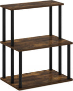 Turn-N-Tube 3-Tier Toolless Kitchen Storage Shelf, Amber Pine/Black