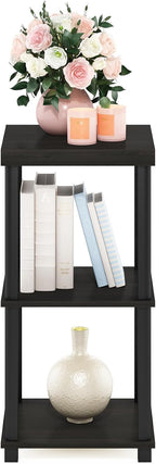 Turn-N-Tube Toolless 3-Tier Side Table, Thick Tabletop, Espresso