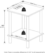 Turn-N-Tube 2-Tier Square Side Table with Charging Station, End Table, Night Stand, Bedside Table with USB and Type-C Charging Port, for Living Room, Bedroom, Amber Oak
