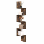 Rossi 5-Tier Corner Floating Book Shelves for Wall, Espresso
